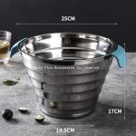 25cm Iron Stainless Steel Water Bucket With Two Plastic Handle for sale
