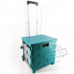 Hand Carts Foldable Supermarket Trolley With Plastic PVC Wheel for sale