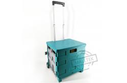China Hand Carts Foldable Supermarket Trolley With Plastic PVC Wheel supplier