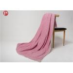 Reversible Fleece Sherpa Twin Polyester Fleece Blanket With White Berber Reverse Pink 60X80 for sale