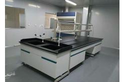 China Chemical Wood Lab Furniture , Laboratory Island Bench With Reagent Shelf supplier