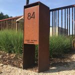 Metal Letter Box Corten Steel Garden Sculpture Eye Catching For Outdoor Spaces for sale
