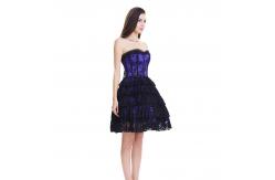 China Breathable Purple Black 2XL Bodycon Corset Mini Dress With Zipper supplier