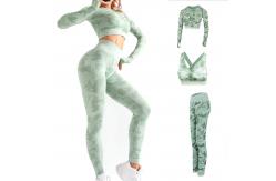 China Long Sleeve Women Gym Leggings Plaid Pattern Womens 2 Piece Yoga Set supplier