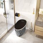 Black Round Siphon Flush Smart Intelligent Toilet Automatic Operation for sale