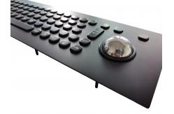China Panel Mount PS/2 PC Metal Keyboard With Laser Trackball supplier