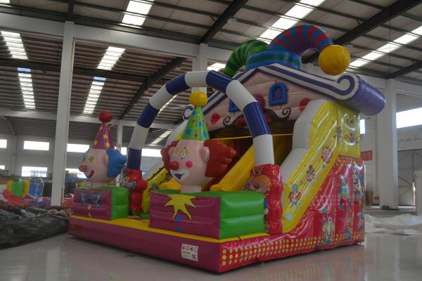 Classic Inflatable Circus Clown Dry Slide , Pvc Inflatable Clown Slide Funny Clown