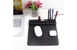 China Desk Personalised Leather Promotional Wireless Charging Mouse Pad Custom Printed supplier