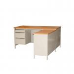 L Shape Office MDF Board Three Drawers Steel Executive Desk for sale
