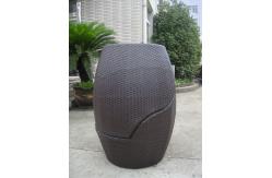 China Dark Brown Resin Wicker Obelisk Chair , Rattan Bullet Sofa Set supplier