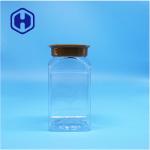 Square Shaped Clear Plastic Salt Cumin Powder Fennel Bean Jars Screw Top Lid for sale