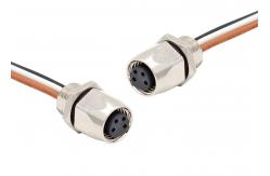 China 4 Pin M8 Socket 100mm Industrial Wiring Harness supplier