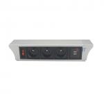1.5m Cable Aluminum Alloy Desk Mounted Power Sockets for sale