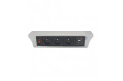 China 1.5m Cable Aluminum Alloy Desk Mounted Power Sockets supplier