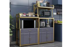 China 1820mm Multi Layer Kitchen Shelf 4 Layers Microwave Oven Cabinet With Drawer supplier