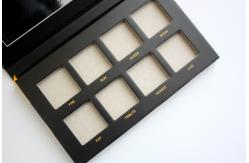 China Yellow Stripe 8 Pan Empty Eyeshadow Palette Embossed With Shiny UV supplier