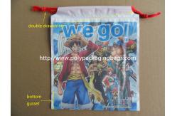 China Custom Printed Drawstring Plastic Bags / Double Drawstring Bag OEM supplier