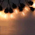 Vintage Bulb Patio Solar String Lights IP55 13.5m Length 3000K Warm White for sale