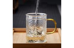 China Heat Proof Pyrex Glass Tea Infuser Cup Sets With Lid Hand Blown Craft supplier