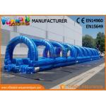 Blue 0.55mm Pvc Tarpaulin Commercial Inflatable Slide / Blow Up Slip N Slide For Adult And Kids for sale