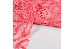 China Comfortable Pink Embroidered Lace Fabric Dimensional High Stability supplier