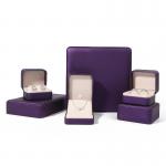 China Premium Purple Leather Jewelry Box With Embossed Printing factory
