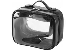 China Multifunctional Transparent Double Travel Cosmetic Bag Case Waterproof Open Storage supplier