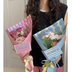 Floral Materials Teacher's Day Dopamine Series Ribbon Flowers Single Bouquet Strap for Flower Packaging Cloth for sale