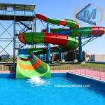 Customized Rafting Slide End with Swimming Pool-Water Slide Outdoor Pool Slides For Family Fun for sale