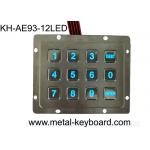 Illuminated 3 X 4 Layout 12 Key Metal Numeric Keypad Stainless Steel For Access Control for sale