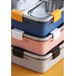 Metal Bento Lunch Box 4 Compartment 304 Stainless Steel Sealed Insulation 1130ml  Blue