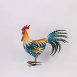 Captivating Colorful Metal Rooster Garden Ornament for sale