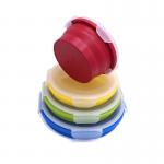 OEM Microwavable Collapsible Silicone Bento Box With Airtight Lid