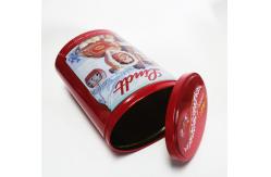 China lnner Lid Biscuit Tin Box Round Embossed Cookies Tin Can supplier