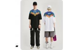 China Spring Summer Abstract Ice Bar Printing Blank T-Shirt Loose Casual 150 grams supplier