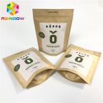 Custom Printed Brown kraft Paper bags resealable stand up  paper packaging pouch for sale