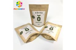 China Custom Printed Brown kraft Paper bags resealable stand up  paper packaging pouch supplier