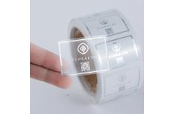 China Transparent Waterproof Round Label Stickers Printing With Silver Golden Foil Text supplier