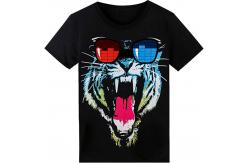 China Sound Sensor Flashing LED T Shirt With Fashion Printing For Adults supplier