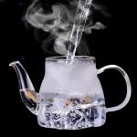 600ml Removable Infuser Clear Glass Teapot Ligjtweight Stovetop Safe Tea Kettle