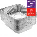 Medium Aluminum Foil Tray Disposable Aluminium Foil Take Out Containers With Lid for sale