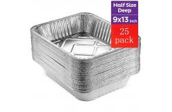 China Medium Aluminum Foil Tray Disposable Aluminium Foil Take Out Containers With Lid supplier