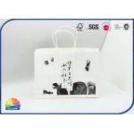 White Matte Lamination 4C Print Paper Gift Bag With White Nylon Handles for sale