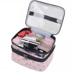 Multifunction Two Floors Marble PU Cosmetic Bag For Women for sale