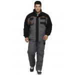 China Gery / Black Mens Winter Work Coveralls With Reflective Tape 65% Poly 35% Cotton 260gsm for sale