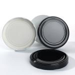                  Custom Printed 113mm White Black Metal Lug Caps Metal Cap             