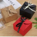 Custom Kraft Paper Dessert Box Square Handmade Cookie Packaging For Bakery Gifts for sale