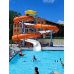 Commercial Water Park Water Entertainment Game Orange Spiral Single Slide For Adult for sale