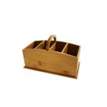 portable bamboo office desk organizer with handle