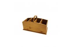China portable bamboo office desk organizer with handle supplier